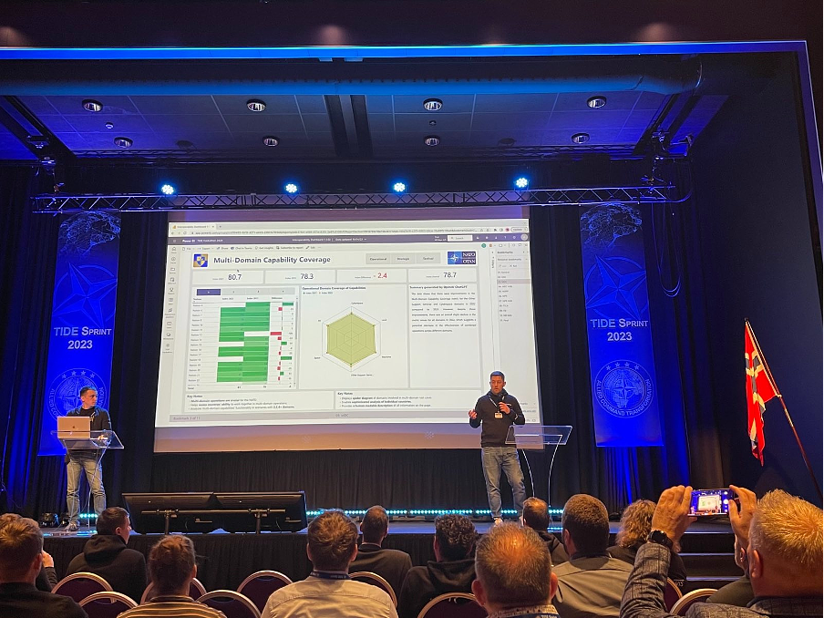 The presentation of our solution from the hackathon at the biggest NATO conference in 2023
